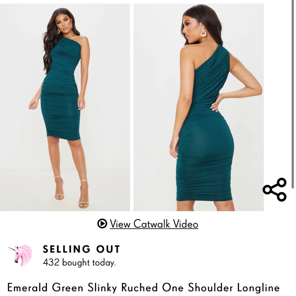 Pretty little thing emerald green dress
